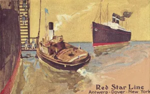 Tender Prints: Red Star Line passenger ship and tender, c1900. Creator: Unknown