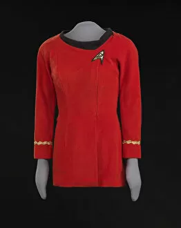 Science Fiction Gallery: Red Starfleet uniform worn by Nichelle Nichols as Lt. Uhura on Star Trek, 1966-1967