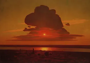 Orange Prints: Red Sunset on the Dnieper, 1905-8. Creator: Arkhip Ivanovich Kuindzhi