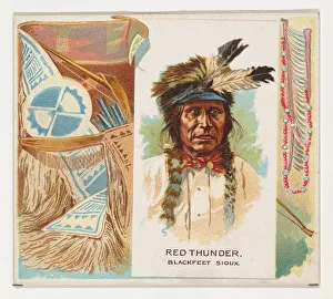 Red Thunder, Blackfeet Sioux, from the American Indian Chiefs series (N36) for Allen &