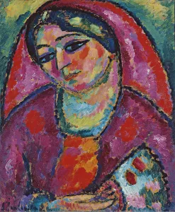 Gloomy Thoughts Prints: Red Veil, 1912. Artist: Javlensky, Alexei, von (1864-1941)