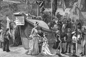 The Red White and Blue Bazaar at the Agricultural Hall, 1886. Creator: Unknown