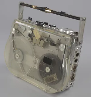 Reel-to-reel tape recorder and reels used by sound engineer Russell Williams II, ca
