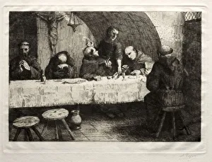 Alphonse Legros French Prints: The Refectory, c. 1862. Creator: Alphonse Legros (French, 1837-1911)