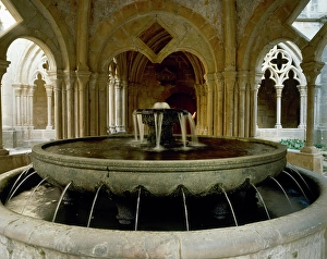 Refectory and Cloister, Monastery of Santa Maria de Poblet, Vimbodi, Catalonia, Spain, (1998). Creator: LTL