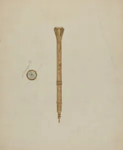 Stationery Prints: Refillable Pencil, c. 1941. Creator: Mary Fitzgerald