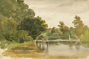 Reflections in a Wooded Pool. Creator: Robert Hills