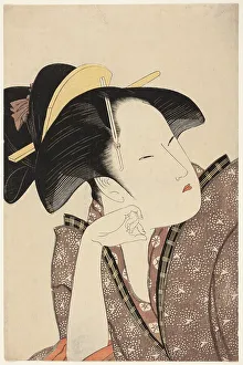 Maroon Prints: Reflective Love, from the series Anthology of Poems: The Love Section (Kasen koi no)