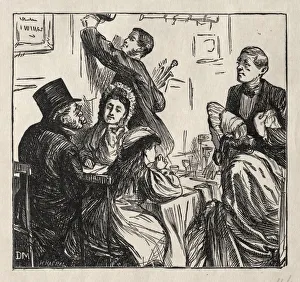 Refreshment - At the Great Exhibition, 1862. Creator: George Louis Palmella Busson Du Maurier