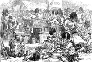Bucket Prints: Refreshment of troops at the Windsor Review, 1874. Creator: Unknown