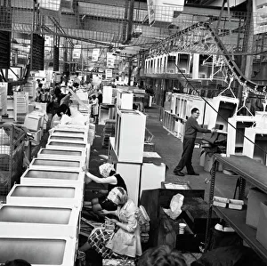 Assembly Line Prints: Refrigerators being assembled at the GEC in Swinton, South Yorkshire, 1963. Artist