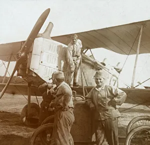 Filling Prints: Refuelling biplane, c1914-c1918