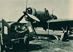 Ward Lock Prints: Refuelling a Wellesley Bomber, 1940