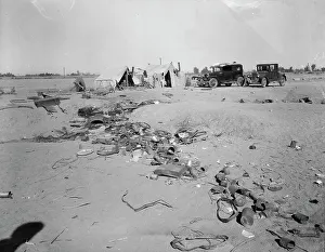 Refugee Camp Prints: Refugee families near Holtville, California, 1937. Creator: Dorothea Lange