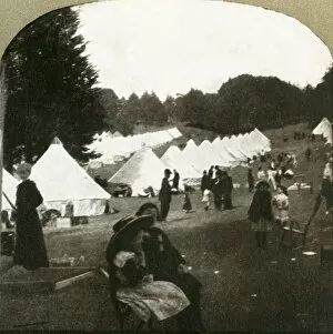 Tent City Collection: Refugees camp at ball grounds in Golden Gate Park, 1906. Creator: Unknown