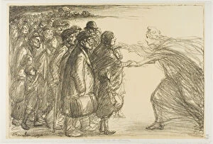 Fleeing Gallery: Refugees from the Meuse, 1915. Creator: Theophile Alexandre Steinlen