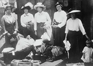Belongings Prints: Refugees at Vera Cruz going to Galveston, 1914. Creator: Bain News Service