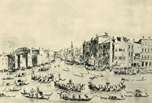 Bernhard Degenhart Gallery: Regatta on the Grand Canal, Venice, mid-late 18th century, (1943). Creator: Francesco Guardi