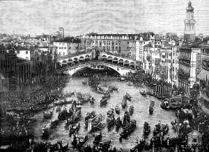 Regatta Prints: Regatta at Venice during the International Geographical Congress, 1881. Creator: Unknown