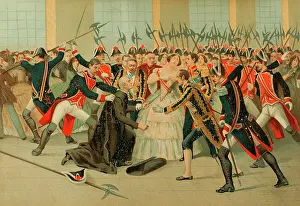 Regicide attempt by the priest Martin Merino Gomez against Queen Isabella II on 2 Feb 1852 (1893). Creator: Unknown