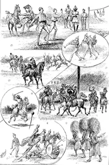 Trumpet Players Prints: Regimental sports of 21st Hussars at Bangalore