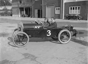Co Driver Gallery: Reginald Empson in his AV at the JCC 200 Mile Race, Brooklands, Surrey, 1921. Artist: Bill Brunell