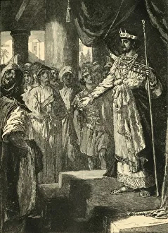 Young Prints: Rehoboam Accepting the Advice of the Young Men, 1890. Creator: Unknown