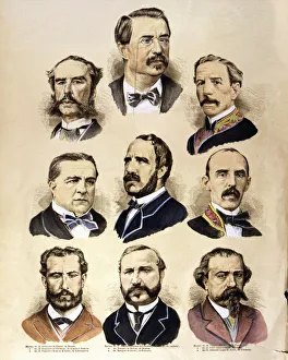 Marina Prints: Reign of Alfonso XII, the first government headed by Canovas del Castillo, left