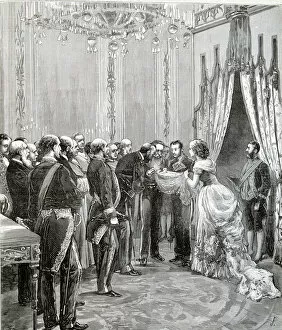 Blanco Y Negro Collection: Reign of Alphonse XII, birth of the Infanta Maria de las Mercedes, presentation at the palace