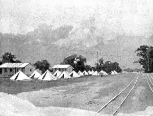 Reinforcements for Uganda: arrival of an Indian Contingent at Mombasa - the departure camp... 1898. Creator: George Montbard