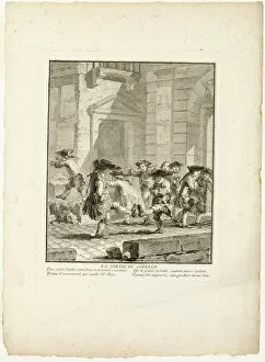Release from College, from The Games of the Urchins of Paris, 1770. Creator: Jean Baptiste Tilliard