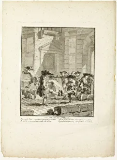 Auguste De Saint Aubin Prints: Release from College, from The Games of the Urchins of Paris