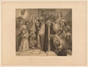 The Release of the Seven Bishops, 1688 (1878). Artist: Herbert Bourne The Release of the Seven Bishops, 1688 (1878). Artist: Herbert Bourne
