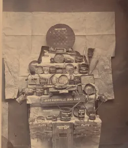 Pow Camp Prints: Relics of Andersonville Prison, June 1866. Creator: Brady & Co