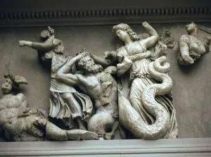 Detail of the relief from the Altar of Zeus