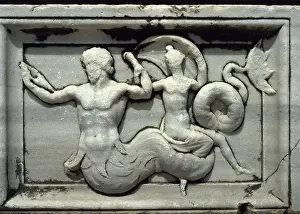 Relief of a column base, Sanctuary of Apollo of Didyma, Temple of Apollo, Anatolia, Turkey, 1999. Creator: Unknown