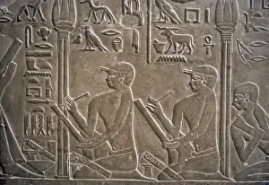 Relief depicting scribes, Mastaba of Mereruka, Saqqara, Egypt, Old Kingdom, 2340 BC (2003). Creator: Unknown