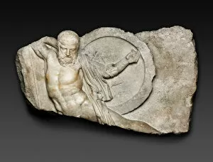 Attica Gallery: Relief of a Falling Warrior, 2nd century. Creator: Unknown