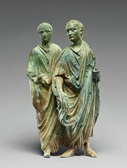 Toga Prints: Relief Fragment of Two Men, A.D. 50-75. Creator: Unknown