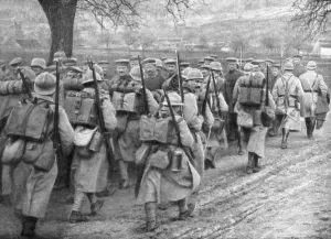 Passing Prints: Relief French infantry passing a line of prisoners