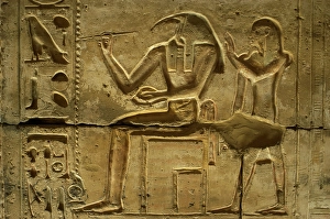 Relief of God Thoth, Temple of Seti I, Abydos, Egypt, New Kingdom, 19th Dynasty (2003). Creator: LTL