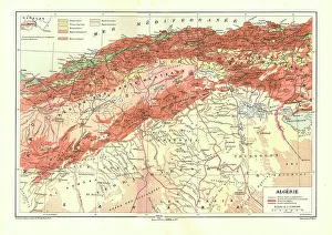 Algeria Africa Prints: Relief Map of Algerie, 1914. Creator: Unknown