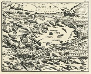 Strategy Prints: Relief Map of Gorizia and the Carso Plateau, 1917. Creator: Unknown