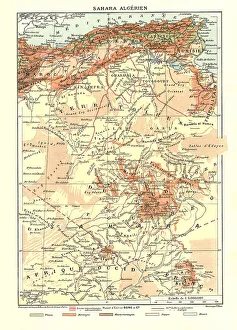 Relief Map of Sahara Algerien, 1914. Creator: Unknown