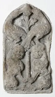 Lions Prints: Relief Panel with Birds and Lions, between 12th and 13th century. Creator: Unknown