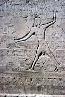 Roman Period Prints: Detail of a relief of Pharaoh smiting his enemies