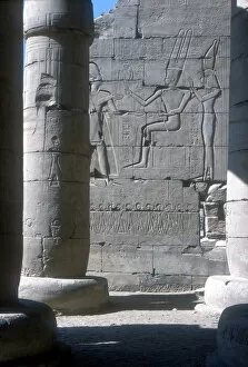 Relief of Rameses II before Amun and Mut, The Ramesseum, Temple of Rameses II, Luxor, Egypt