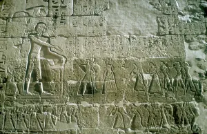 Medinet Habu Prints: Relief of Rameses III receiving tribute