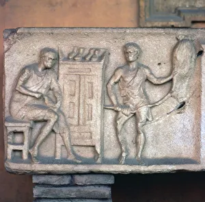 Civilisation Prints: Relief of a Roman shoemaker and ropemaker