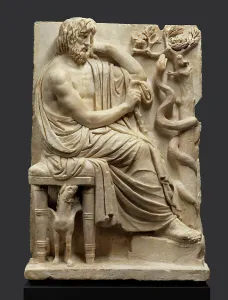 Reptile Prints: Relief with the Seer Calchas, A.D. relief 140-160; head 170-190. Creator: Unknown